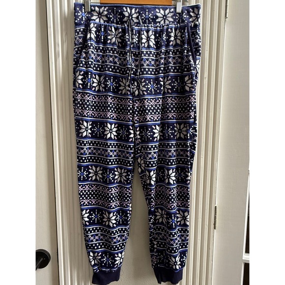 Nautica Other - Nautica Womens Pajama Pants Snowflake Fair Isle‎ Print Cozy Fleece Lounge M